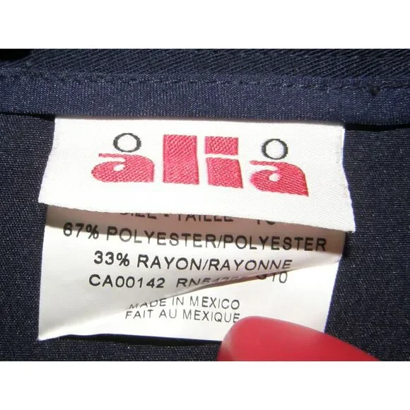 ALIA Solid Navy Blue Sz 16 Church Office or Casual Dress Lined Vented Midi Skirt - Picture 4 of 4